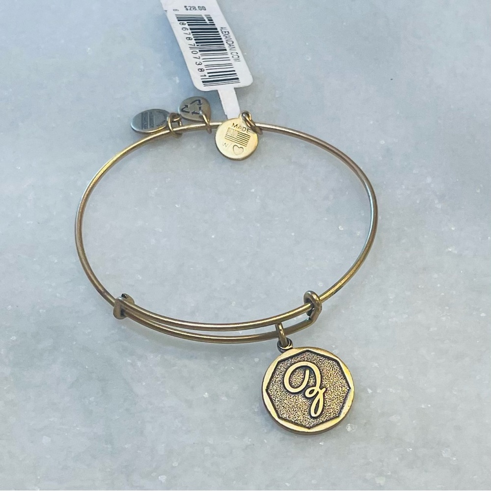 Alex & Ani NWT Adjustable Charm Bracelet Initial Z Brass 118